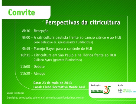 Fundecitrus faz palestra sobre cancro cítrico e HLB em Monte Azul